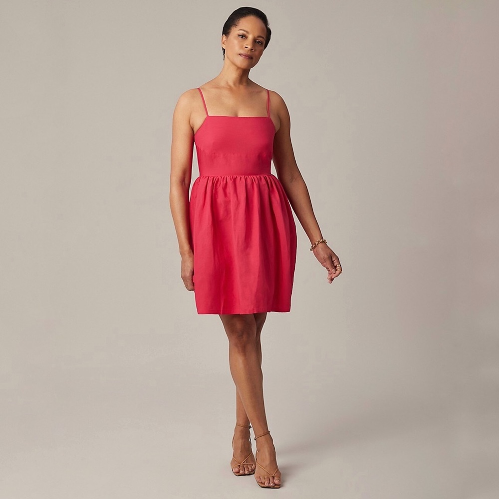 Hudson North | Hot Pink Fitted Top Mini Dress Size XL Linen Blend